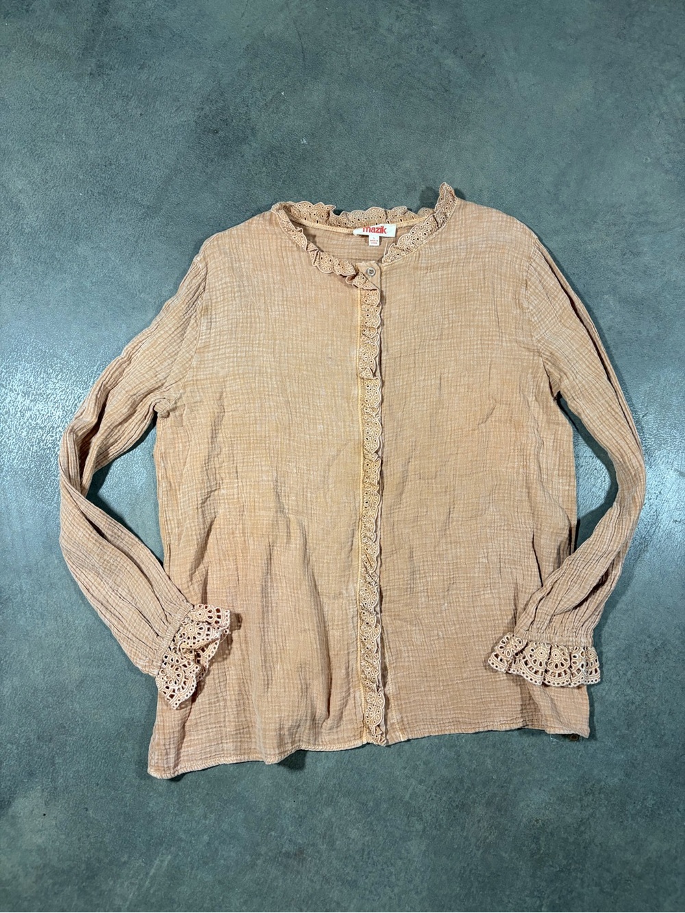 Mazik Boho Gauze Ruffle Blouse